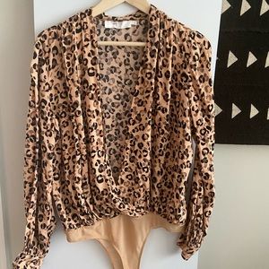 ASTR the Label Cheetah Print Long Sleeve Bodysuit